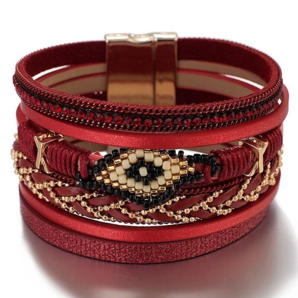 Bohemian Charm Evil Eye Bracelet For Sale - Image 4