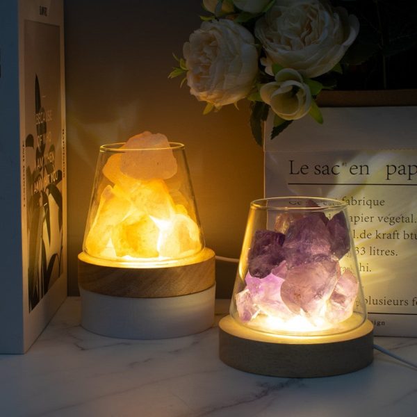 Raw Gemstone Essential Oil Diffuser With Light on Sale - Image 2