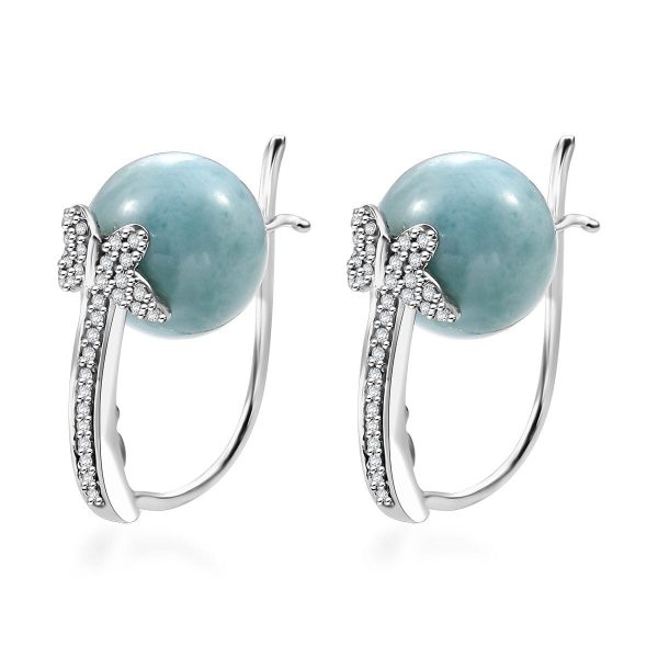 Sterling Silver Larimar Butterfly Earrings – Float Into Serenity & Joy For Sale - Image 3