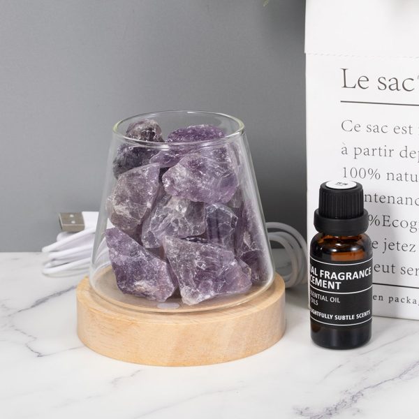 Raw Gemstone Essential Oil Diffuser With Light on Sale - Image 4
