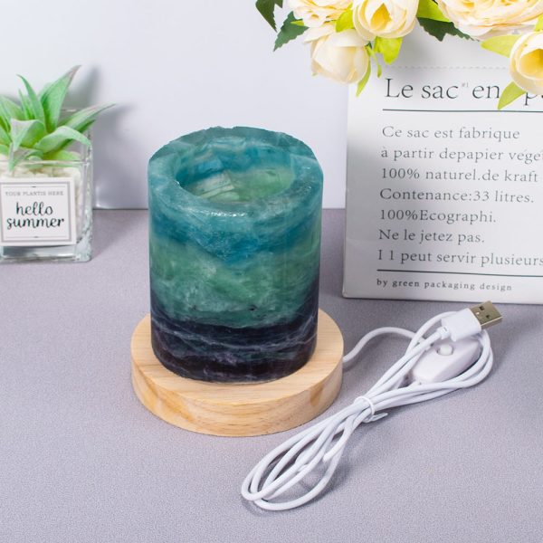 Rainbow Fluorite Crystal Light Lamp Hot on Sale - Image 5