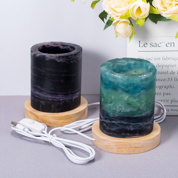 Rainbow Fluorite Crystal Light Lamp Hot on Sale - Image 4