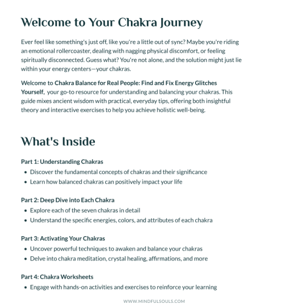 Chakra Balance for Real People: Your Printable Workbook & Guide (50 pages) Supply - Image 2