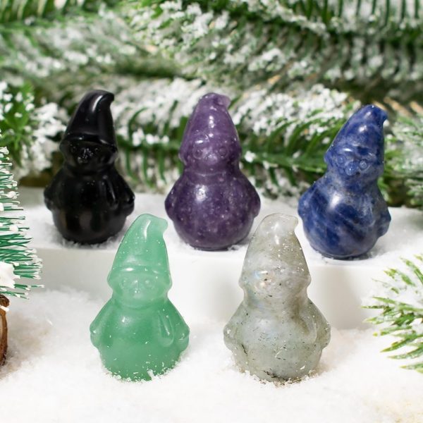 Winter Snowman Crystal Figurine For Sale - Image 2