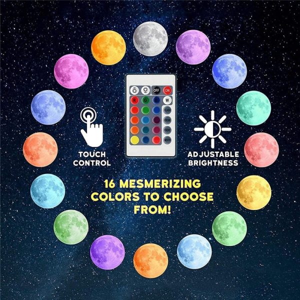 3D Moon Lamp With Moon Night Light Cheap - Image 5