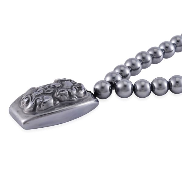 Rhodium Carved Pendant For Cheap - Image 5